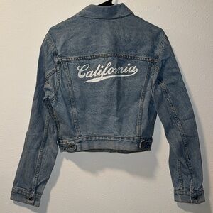 John Galt California Embroidered Light Blue Denim Jacket